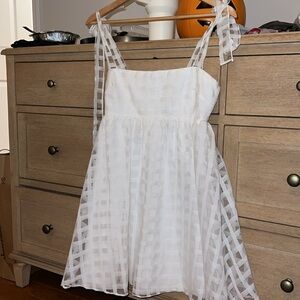 Amanda Uprichard White Checkered Dress